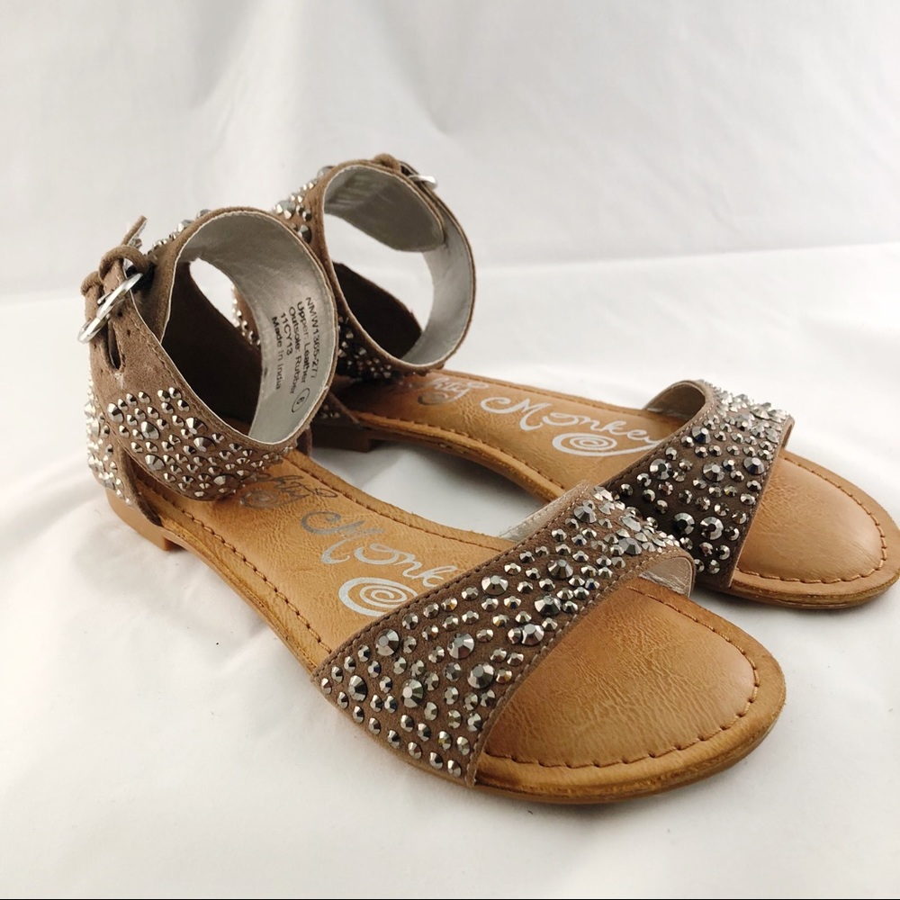 Naughty monkey embellished ankle‎ cuff sandal